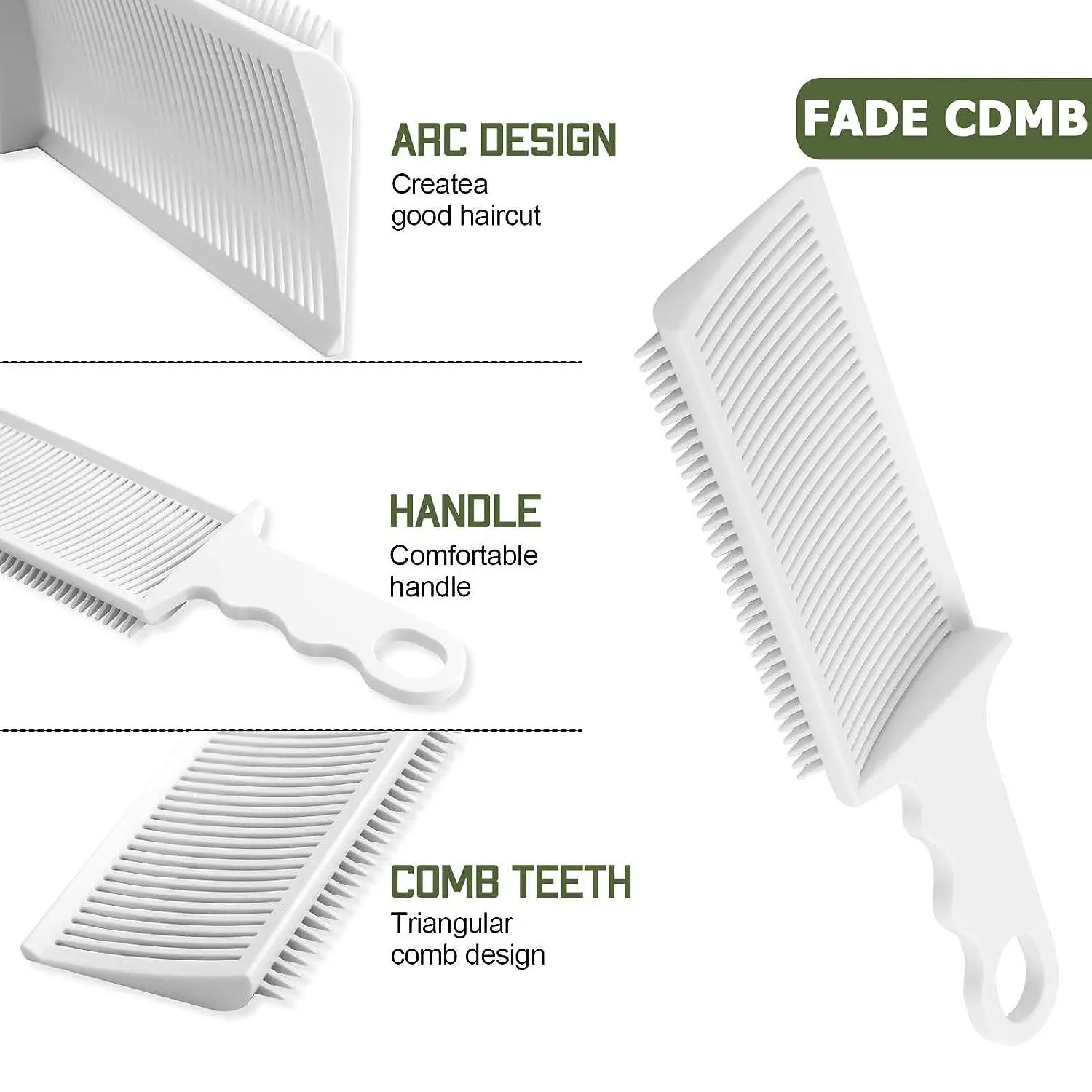 Barber Fade Comb Professional Barber Clipper Blending Flat Top Hair Cutting Comb For Men Heat Resistant Fade Brush