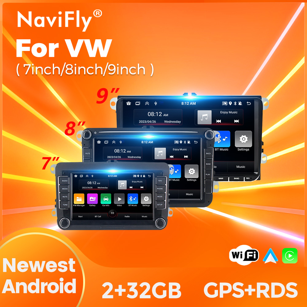 Navifly NEW Android 13 Car Radio Stereo For Volkswagen VW Skoda Octavia golf touran passat B6 BT CC polo Jetta Seat Carplay GPS