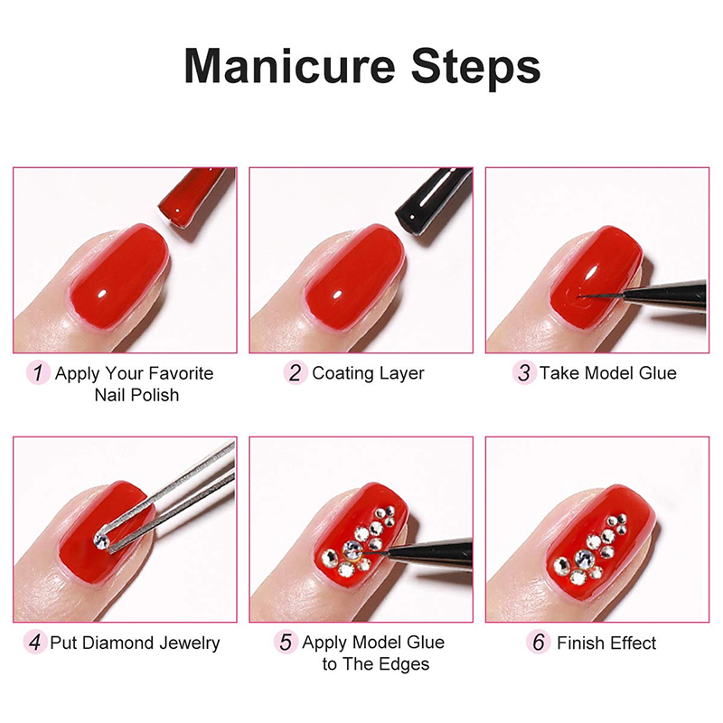12Gird 3D Glass AB Crystal Nail Art Rhinestones Kit Flatback Round Bead Charm Gem Stones Jewelry Diamond with Tools for Nail Art