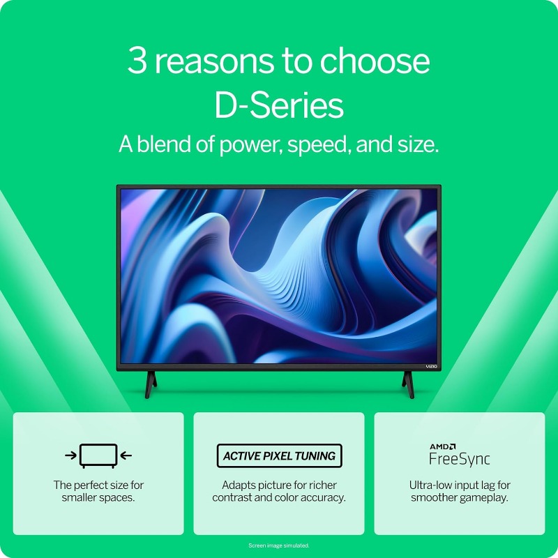 40-inch D-Series Full HD 1080p Smart TV with AMD FreeSync, Apple AirPlay and Chromecast Built-in, D40f-J09, 2022 Model