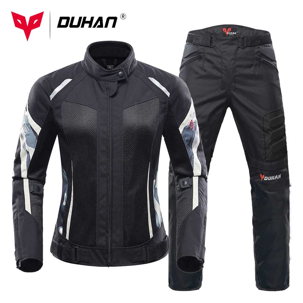 2025 DUHAN Motorcycle Jacket Women new Moto Suit Breathable Pants Cycling Clothing Summer Motorbiker Riding Clothing Body Protector