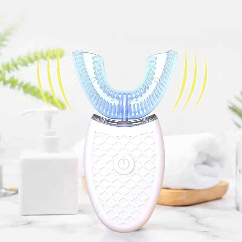 U-Type Toothbrush 360 Degrees Intelligent Silicon Head Sonic Electric Toothbrush Automatic USB Charge Waterproof Toothbrush i240621