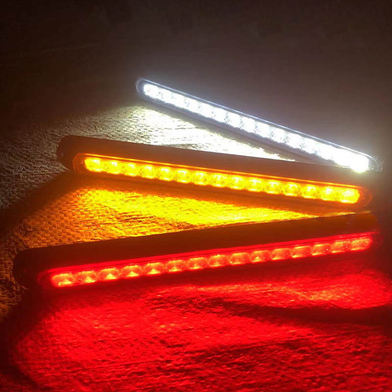 Car 15 LED 24V Trailer Brake Tail Light LED Bar Stop Turn Tail Lights Waterproof Assembly Brake Strip Red Light for Marine Boats