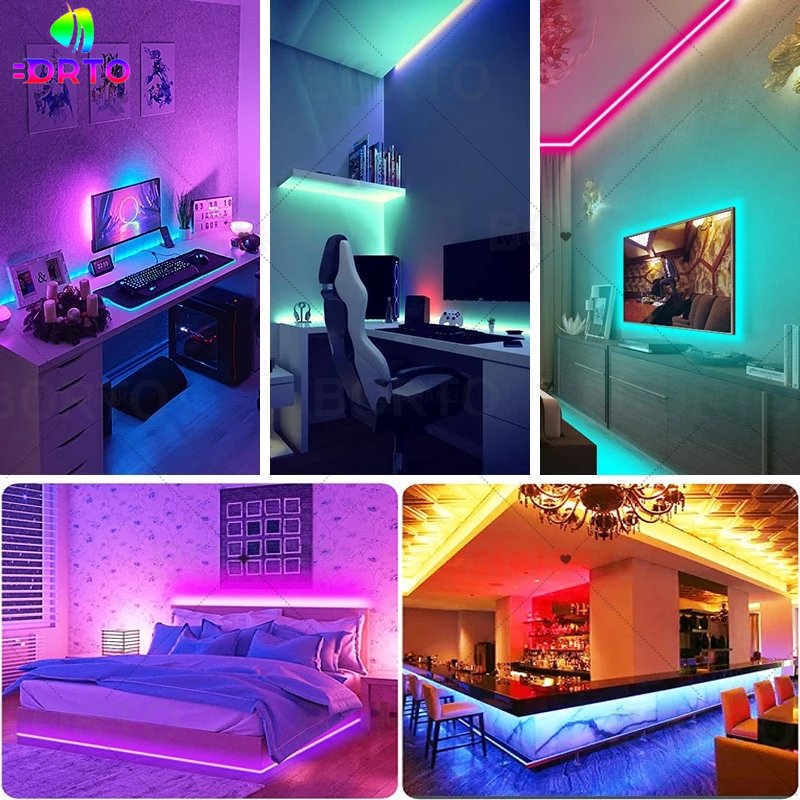 Lights LED Strip RGB Bluetooth APP Control Color Changing Lights USB 5V LED RGB Light Flexible Lamp Tape TV BackLight Room Decor Back