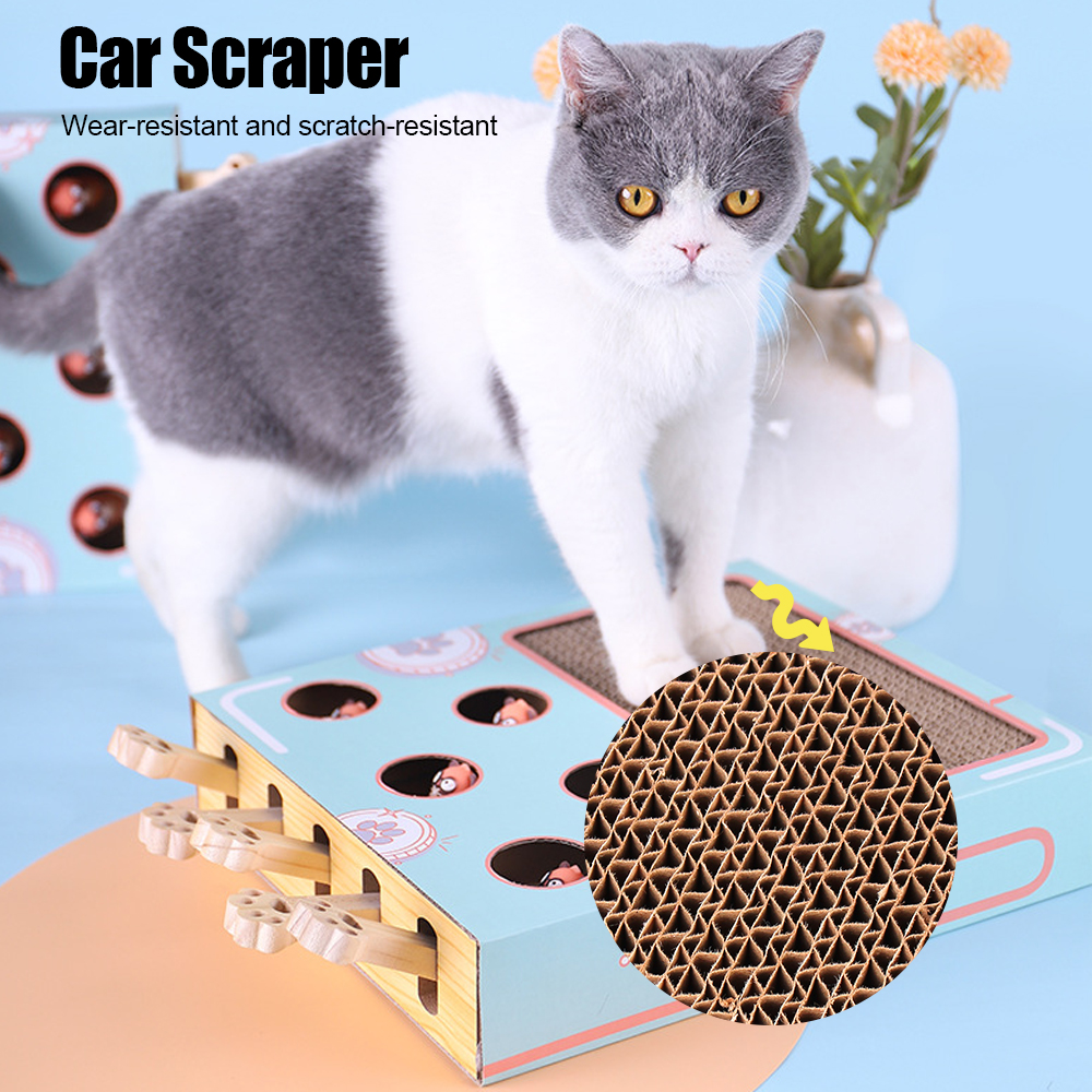 Cat Hit Gophers Cat Toy Chase Hunt Mouse 3 in 1 Cat Game Box Funny Cat Stick With Scratcher Maze Interactive Educational