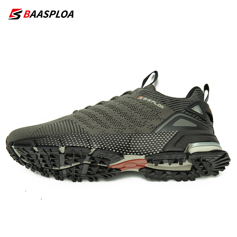 Baasploa Men Training Shoes Running Shoes Breathable Lightweight Sneakers Non-Slip Track Tennis Walking Sport Shoe