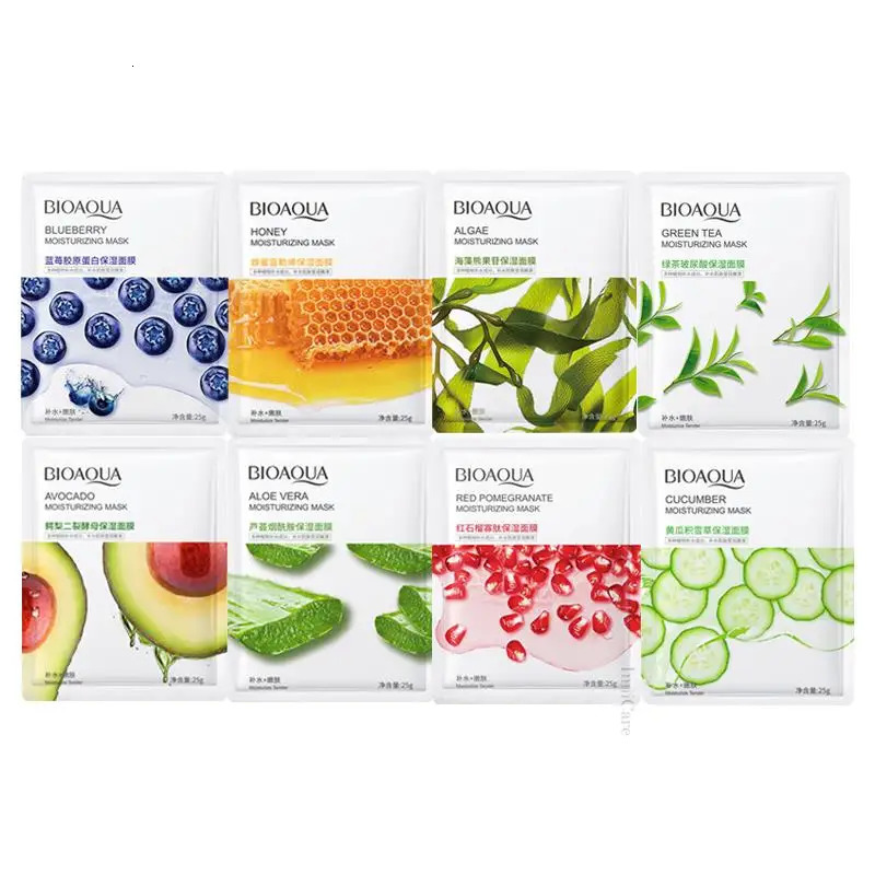8pcs Natural Plant Face Mask Beauty Skincare Masks Moisturizing Firming Hydrating Mask Face Care Korean Cosmetics i240621