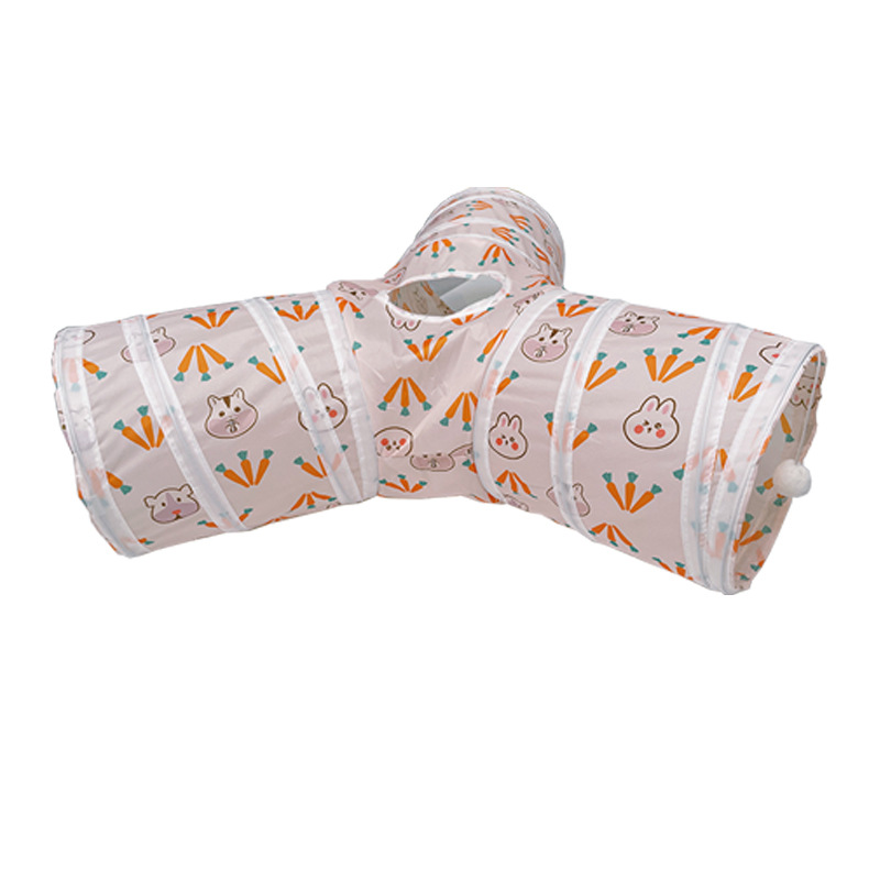 T/Y-shaped Tunnels Tubes Three/Two-channel Foldable Bunny Hideout Pet Supplies Small Animal Tunnel Toys For Rabbits Guinea Pigs