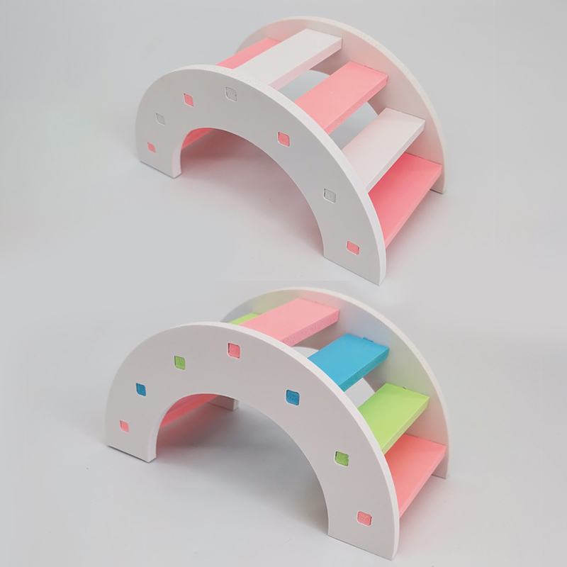 1PC Hamster Toys Wooden Rainbow Bridge Nest Seesaw Swing Toys Small Animal Activity Climb Toy DIY Hamster Cage Pet Supplies