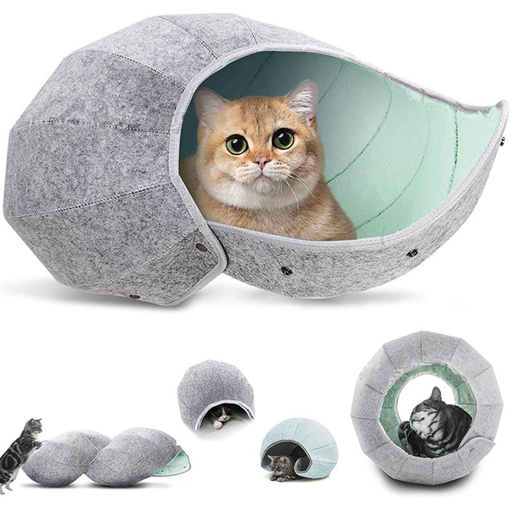 Cats Basket Felt Cave Beds Nest Funny Foldable Pet Cat House For Small Dogs Puppy Pets Tunnel Can Change Shape