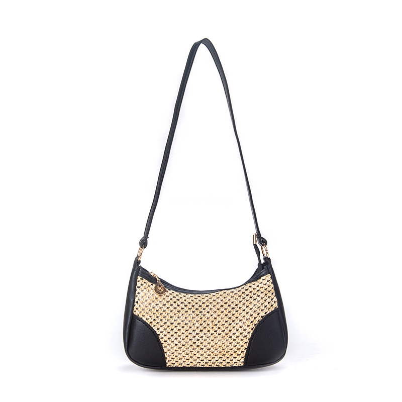 Designer Women's High Quality Classic Retro Multi functional Korean Fashion Lightweight Beach Grass Practical Woven Bag Underarm Bag Single Shoul