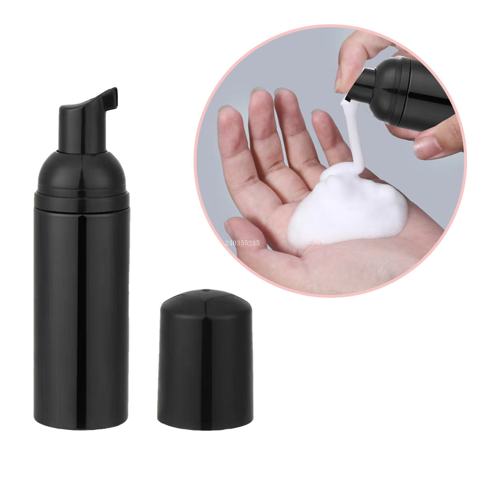 Grafting Eyelash Cleansing Kit 60ML Glossy Black Plastic Foam Pump Bottle Eyelash Grooming Brush Cleaning Bubbler Skincare Tools
