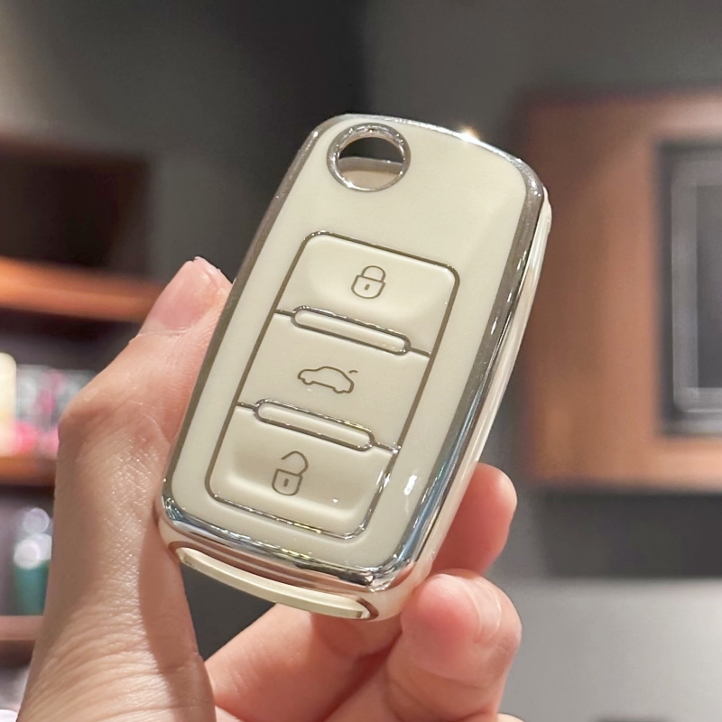 TPU Car Key Case Cover Shell Fob for VW Volkswagen Jetta Beetle Tiguan Soft TPU Full Covers Protector Golf Passat GTI Keys Case