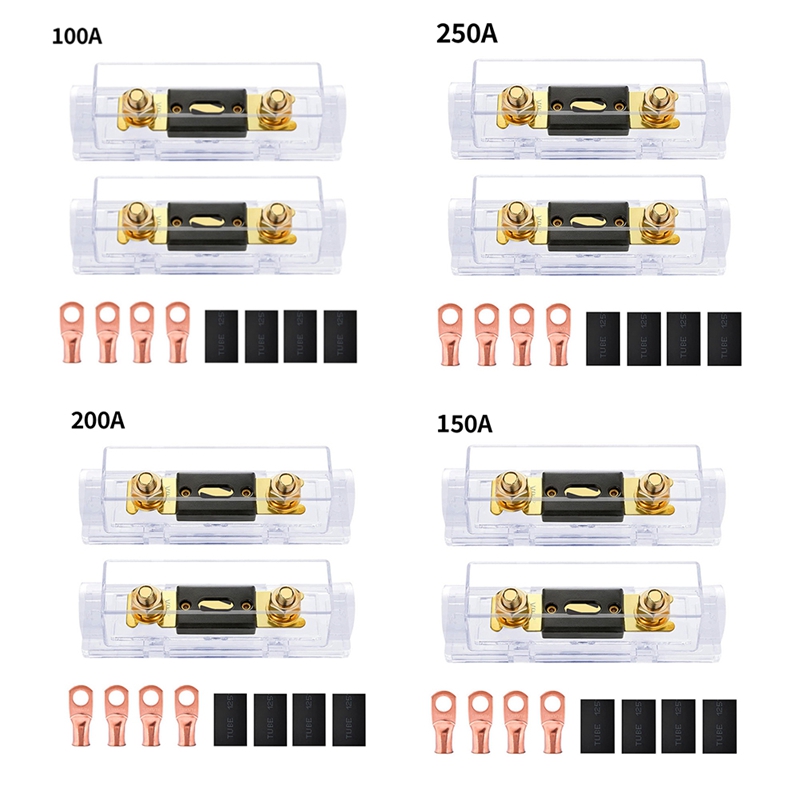 2Pcs ANL Holder Bolt-On Holders Fusible Link With Fuse AMP For RV Car Solar