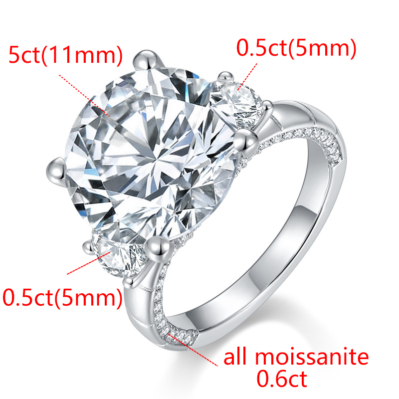 5CT Full Moissanite Dia Ring Wedding Rings Sterling Sier White Gold Top Quality Ring for Women New 62bcd 5 f42df