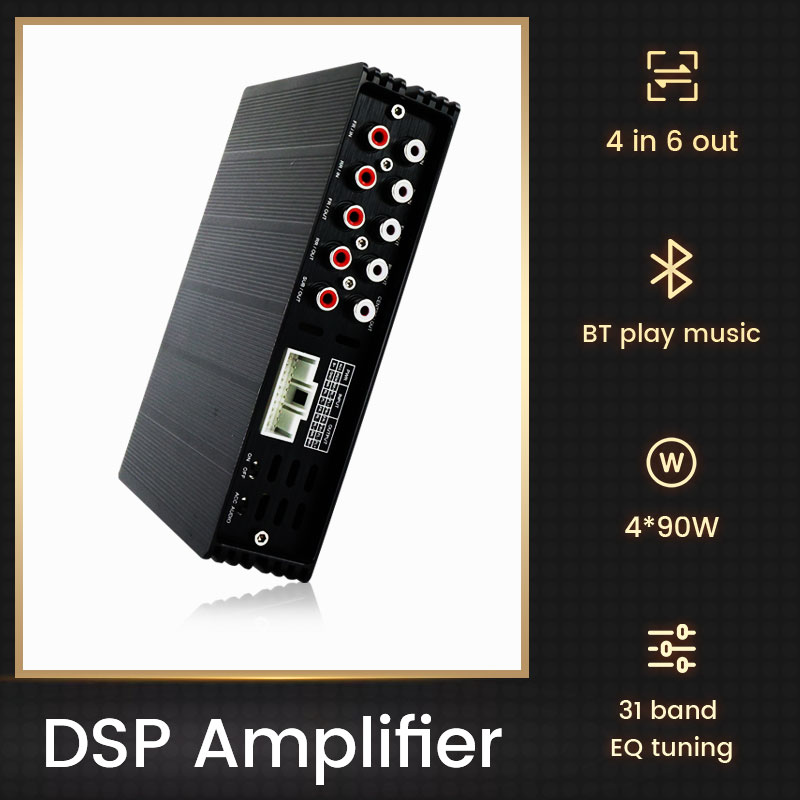 4*90W High Power Car Audio Adjustment DSP Digital Radio Amplifier Sound Upgrade Processor Plug and Play Auto Parts Electronics