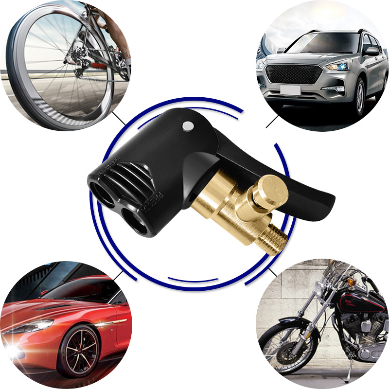 Car Tire Valve Pump Nozzle Clamp Deflated Auto Motorcycle Bike Air Chuck Inflator Inflatable Pump Clip Adapter Thread Connector