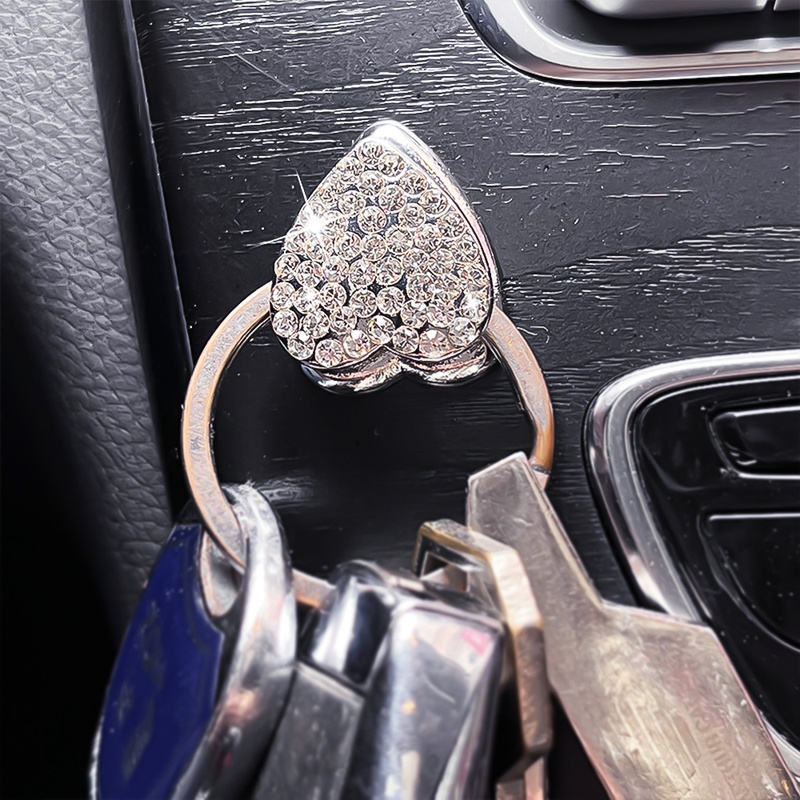 Car Diamond Hooks Rhinestone Inlaid Decor Hanging Holder Interior Dash Board Paste Hook Bling Crystal Car Accessories