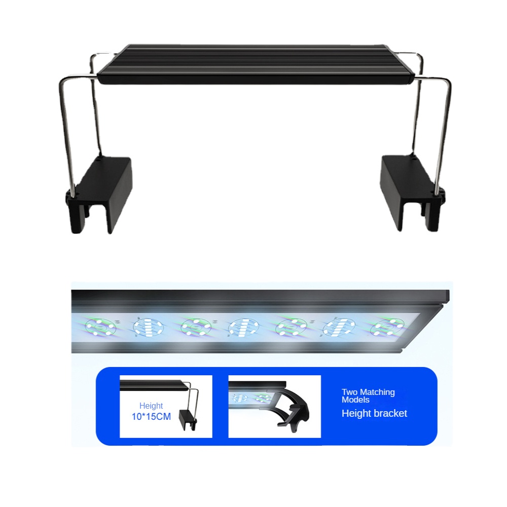 LED Aquarium Light Waterproof LED Tank Lamp Phone Control, 2 Kind of Bracket Brightening Algae Aquatic Plant Fish Full Spectrum
