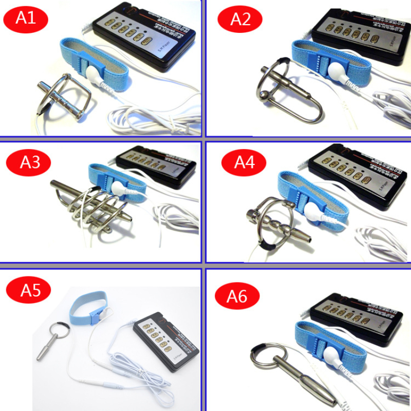 Electric Shock Chastity Cage Penis Ring Lock Insert Stick With Host Chastity Devices Metal Cock Cage Adult Sexy Toys For Men Gay