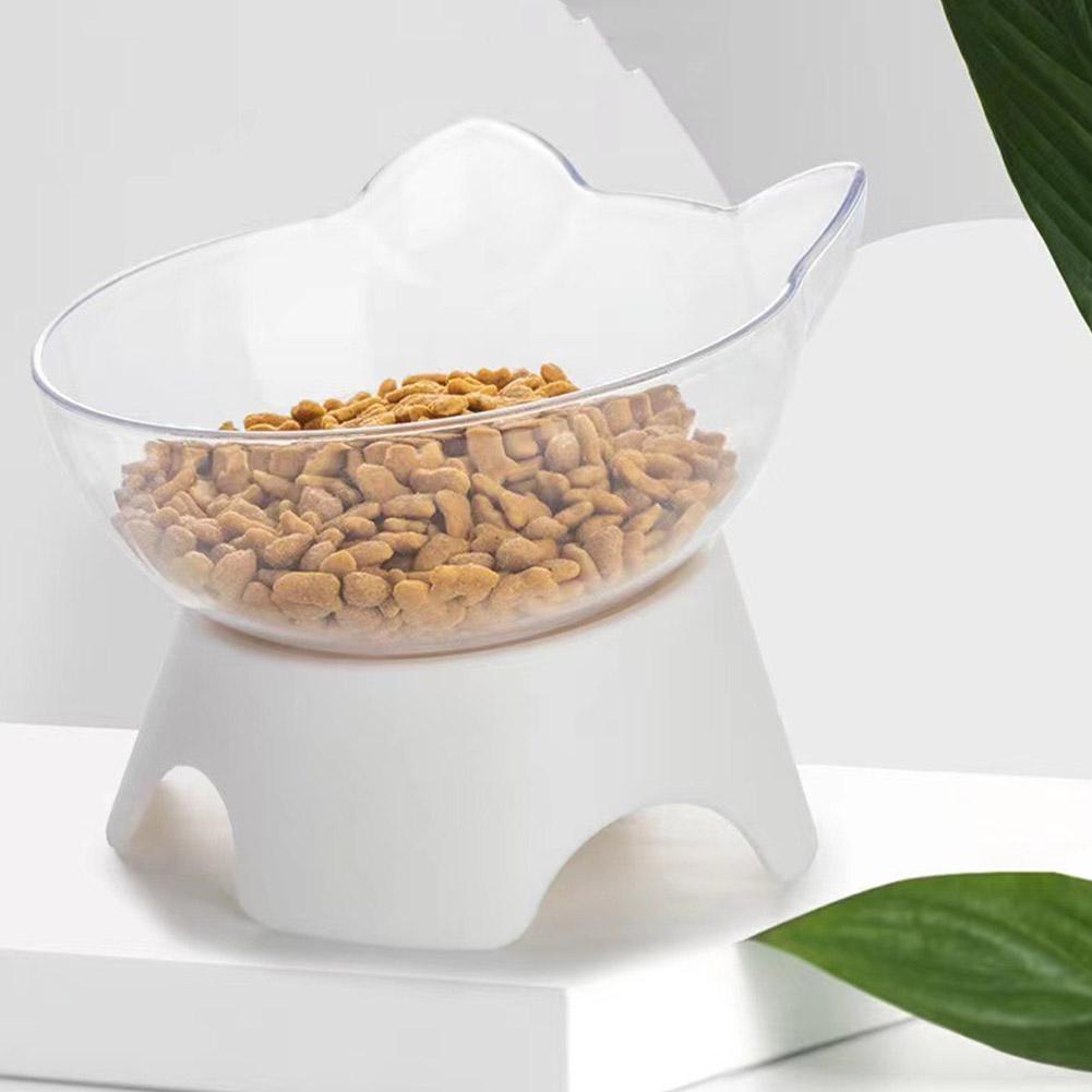 Plastic Tilted Elevated Cat Bowl Pet Food Bowl Tilt Feeding Bottom Protector Pet Antichoking Bowl High Supplies Neck M7Z8