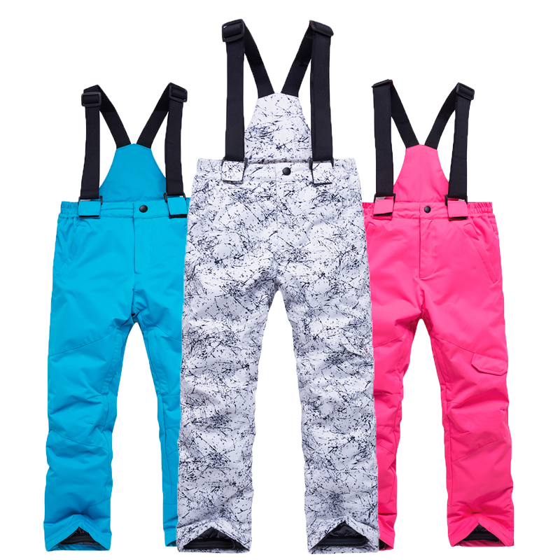 Snowboarding Trousers for Children, Snow Bibs, Skiing Pants, Waterproof, Thermal Belt, Ski Pant for Girl and Boy, Winter,-30