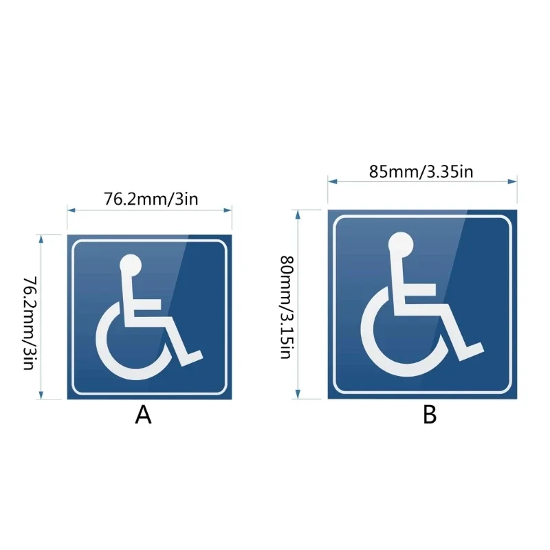 Handicap Parking Disabled Sticker Decal 3''/4'' Outdoor/Indoor Use, Self Adhesive Decals for Car Motorcycles - view 5