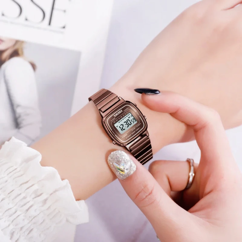 SKMEI 1901 Luxury Women Watches Small Dial Digital Chrono Calendar Watch Waterproof Ladies Wristwatch Clock Montre femme 1620