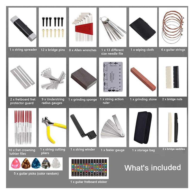Guitar Repair Kit Parts With 72 Parts-Professional Guitar Repair Kit And Accessories-For Electronic Guitars, Ukulele, Banjo