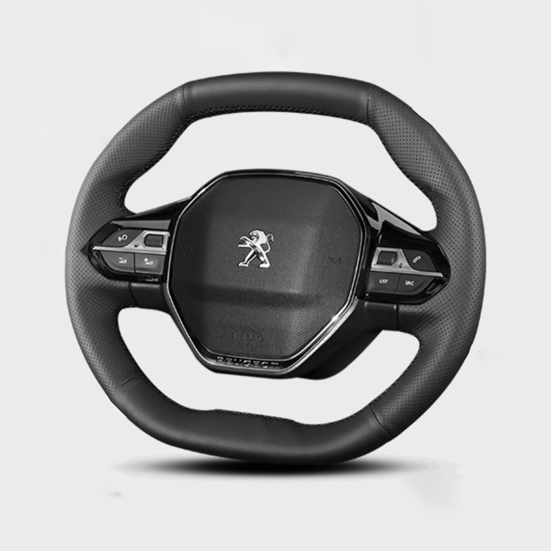 Braid Car Steering Wheel Cover Steering Wrap Car Accessories For Peugeot E-208 2020 508 208 3008 4008 5008 2016-2020 550a5
