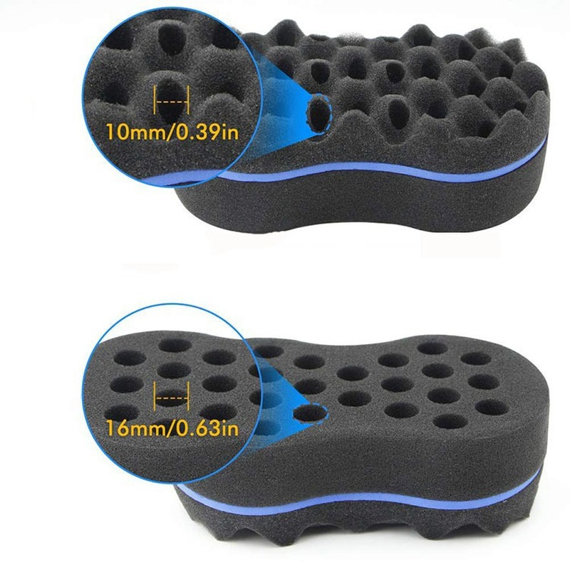 Double Sided Wave-shaped Sponge Brushes Multi-holes Side Braid Twist Hair Curl Wave Hair Sponge Brush Hair Styling Tools