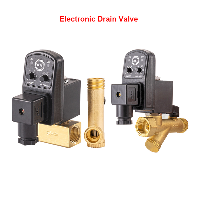 Electronic Drain Valve Air Compressor 1/2" DN15 Normally Closed Electric Timing Solenoid Valve Automatic Water Switch AC220V