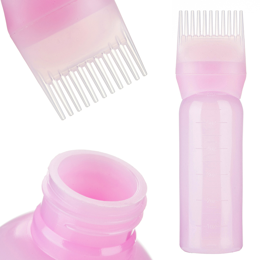 3 Colors Hair Dye Applicator Brush Bottles Dyeing Shampoo Hair Coloring Applicator Brush with Graduated Scale Styling Tool