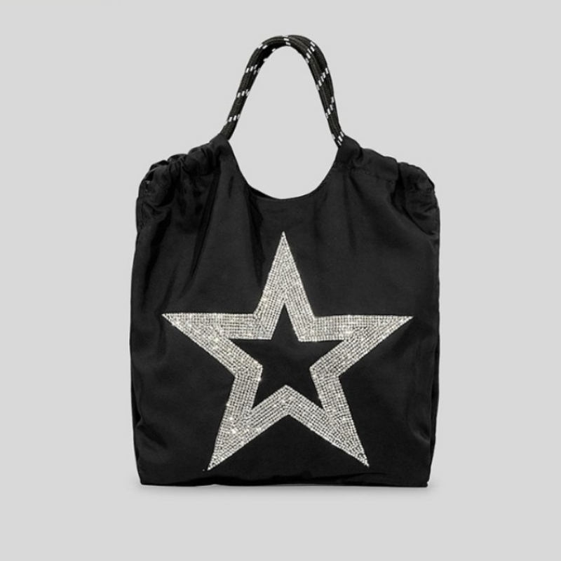 Casual Simple Star Dia Drawstring Shoulder Crossbody Bag Vintage Streetwear Trendy Handbags Women Y2k All Match Tote Bags 638b8