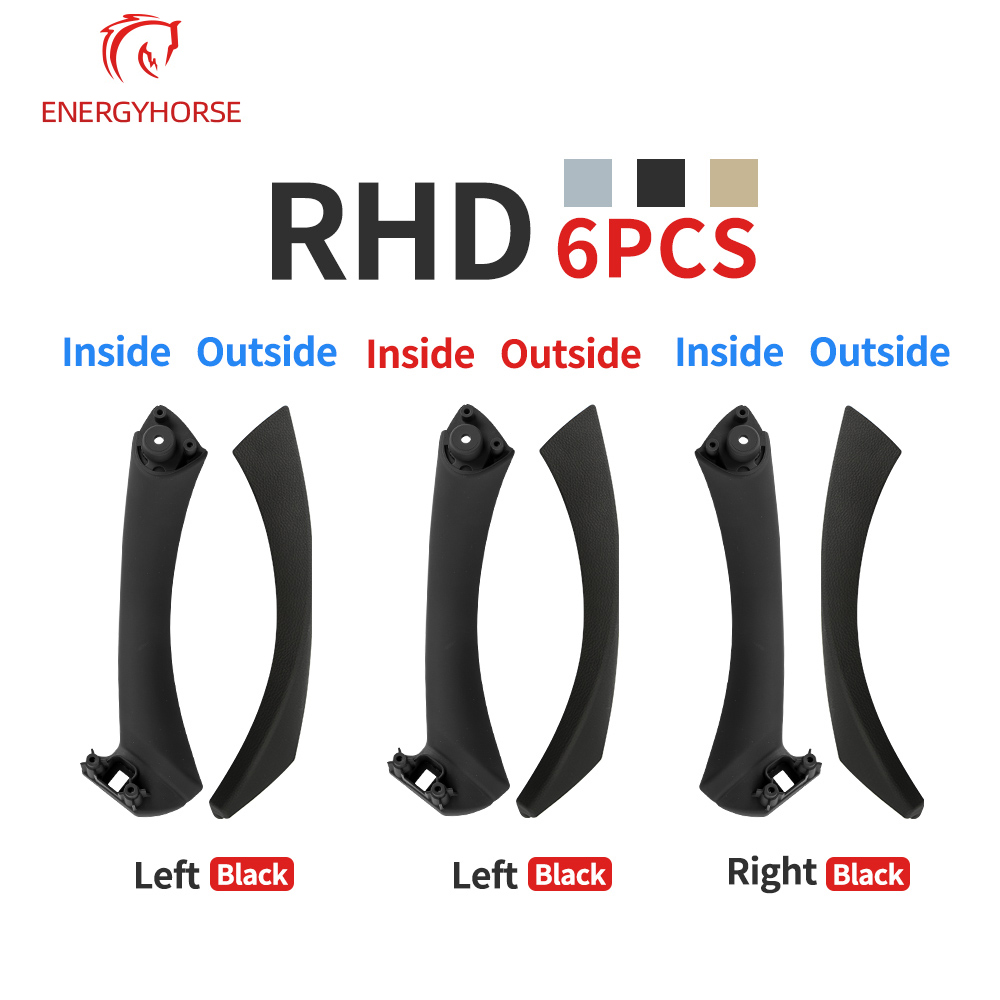 LHD RHD Beige Black Gray Interior Door Pull Handle Set Replacement For 3 Series E90 E91 E92 316 318 320 325 328i 2004-2012