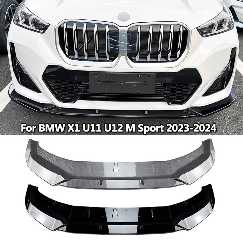 Car Front Spoiler Lip Lower Splitter Guard Plate Blade For X1 U11 U12 M Sport 2023 2024