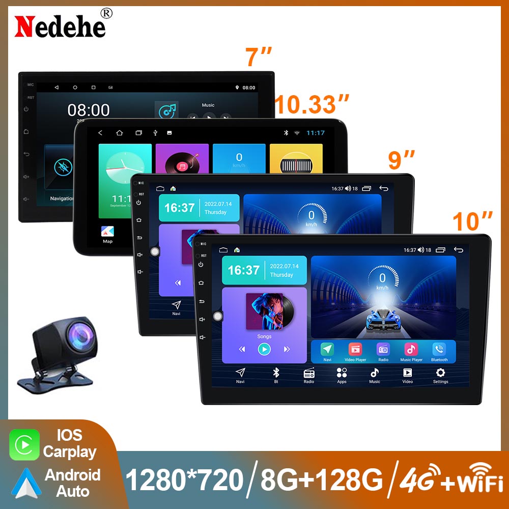 7 9 10 Inch Car Radio Stereo 2 Din Android Universal Multimedia Video Player GPS Carplay Android Auto Autoradio QLED Screen Wifi