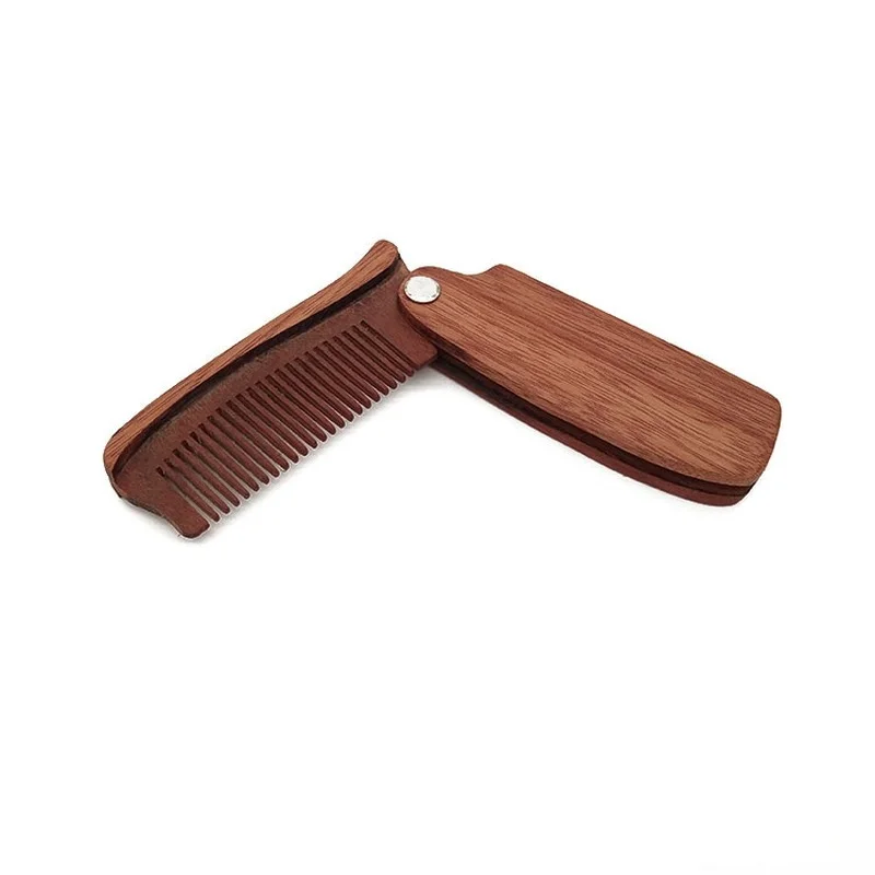 10pcs Folding Wooden Beard Comb Men's Waves Brush Hair Beard & Mustache Comb Sandalwood Comb Everyday Grooming Use with