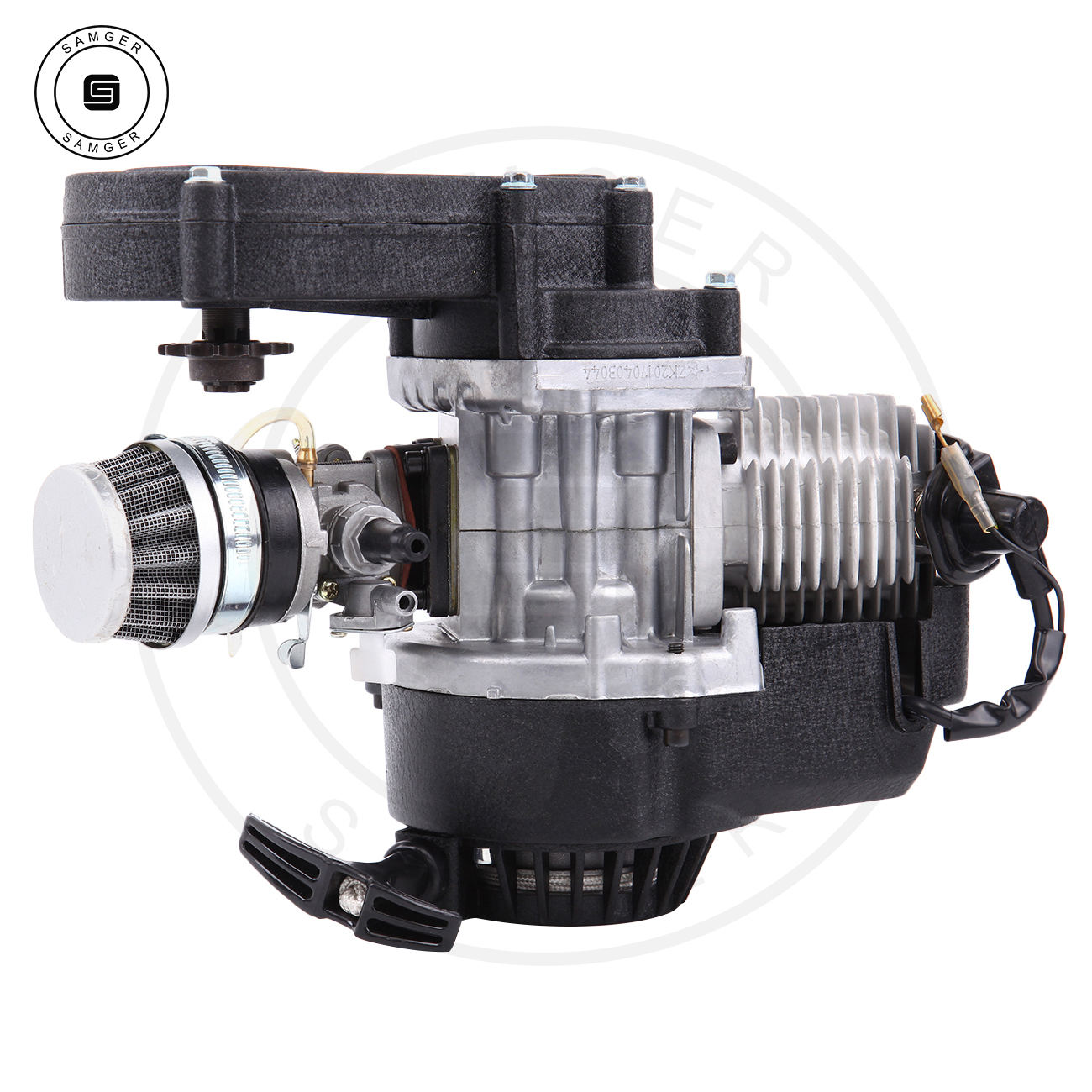 Samger 49cc 2-Stroke Pocket Bike Engine Motorcycle Engine Motor Air Filter Pullstart Quad Pocket Bike Cross Bike ATV
