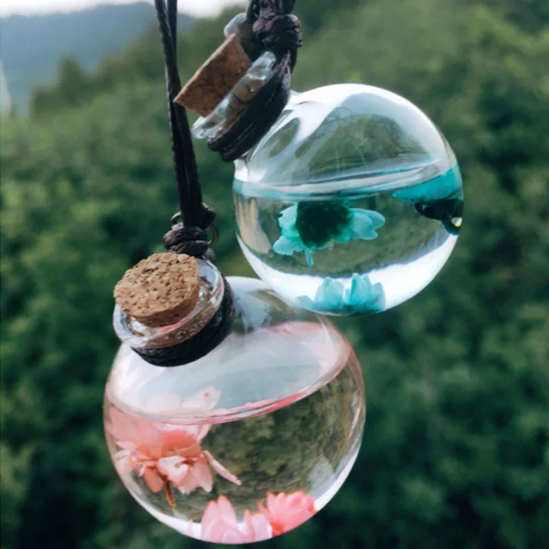 Car Hanging Perfume Pendant Fragrance Air Freshener Empty Glass Bottle For Essential Oils Diffuser Automobiles Ornaments ba213 5 34977