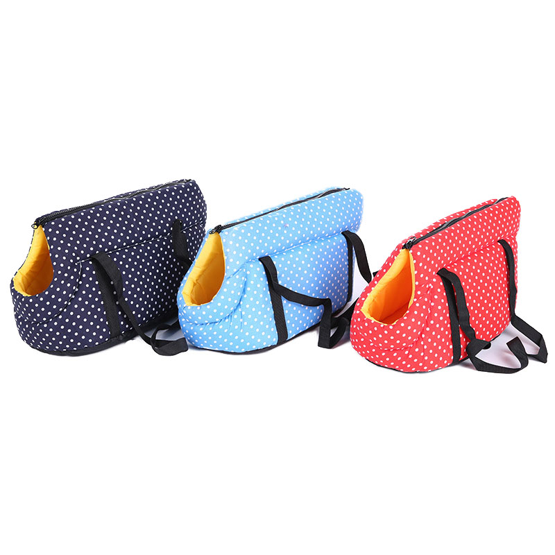 Pet Dog Backpack Solid Color Polka Dot Handbag Outdoor Travel Breathable Shoulder Bag For Small Dog Cats Chihuahua Pet Supplies