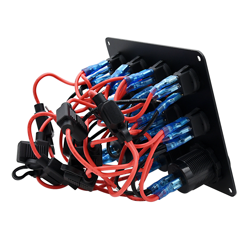 12V 8 Gang Waterproof Circuit Breaker Toggle Switch Panel For Car Boat RV Truck Marine ATV UTV Caravan