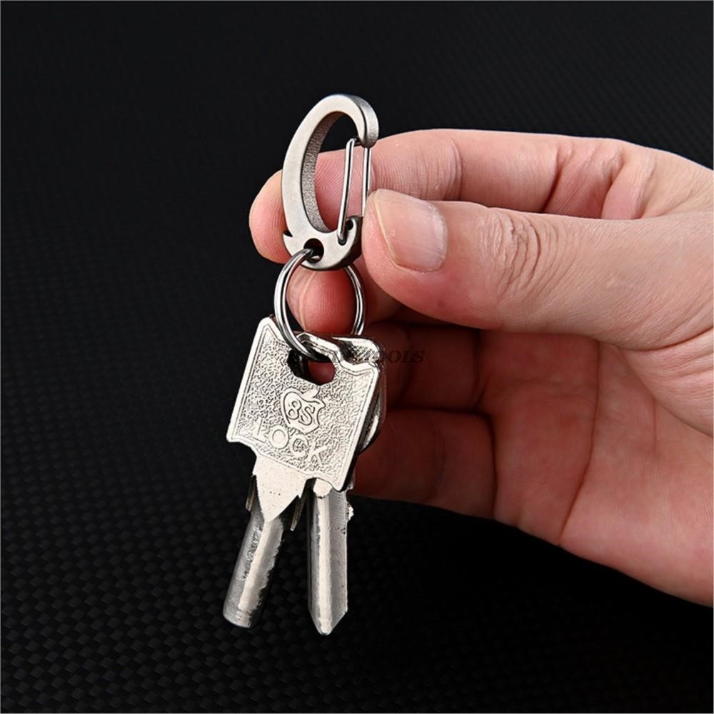 Mini Titanium Alloy Car Keychain Men's Outdoor Mountaineering Backpack Buckle Fast Hanging Buckle f235e 5 27720