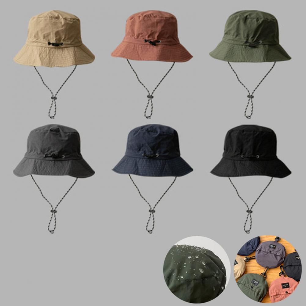 Women Men Fisherman Hat Flat Top Round Men Bucket Hat Sunscreen Breathable Waterproof Foldable Easy Storage Bucket Hat Headwear