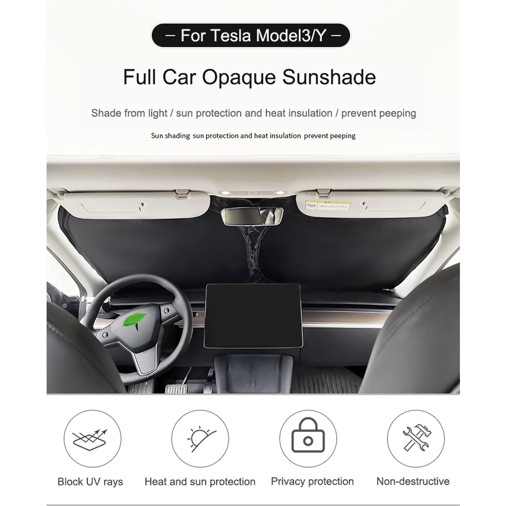 For Tesla Model 3/Y 2017-2023 Sun Shade Windshield Sunshade Cover Protector Front Side Window Privacy Blind Shading Anti-peeping