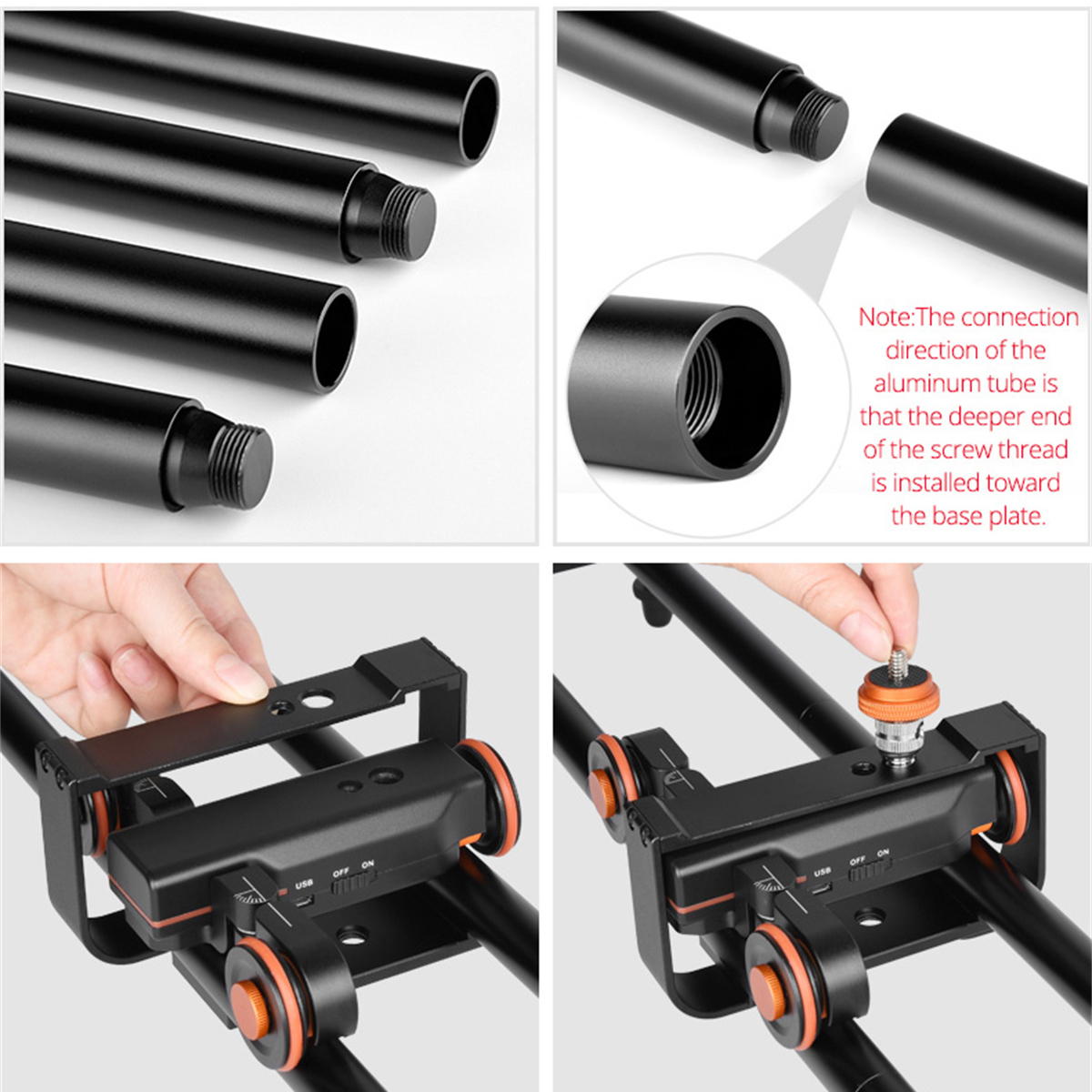 YELANGU Dolly Rail Video Stabilizer Double-Track Rail Design DSLR Camera Video Slider for L5I L4