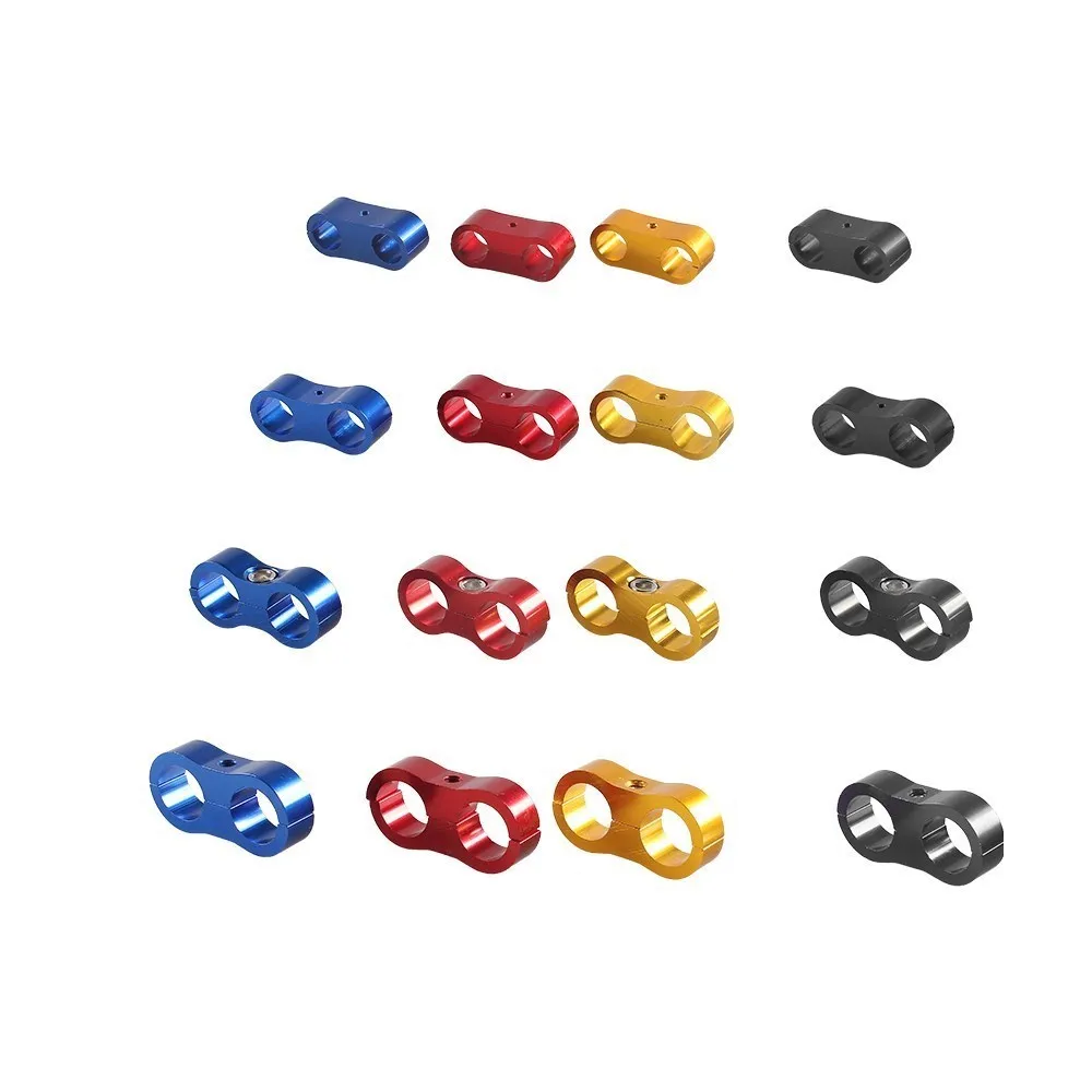 Universal AN6 AN8 AN10 Billet Oil Fuel Water Hose Tube Seprator Divider Clamp aluminum line separator Kit