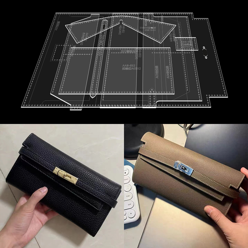 Leather Clutch Women Long Wallet Sewing Patterns Acrylic Template For DIY Making Handmade LeatherCraft