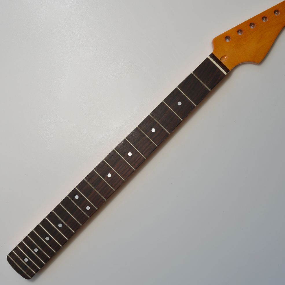 22 Frets ST Guitar Neck Canadian Maple Rosewood Fingerboard Yellow High Gloss For Electric Guitar Replacement