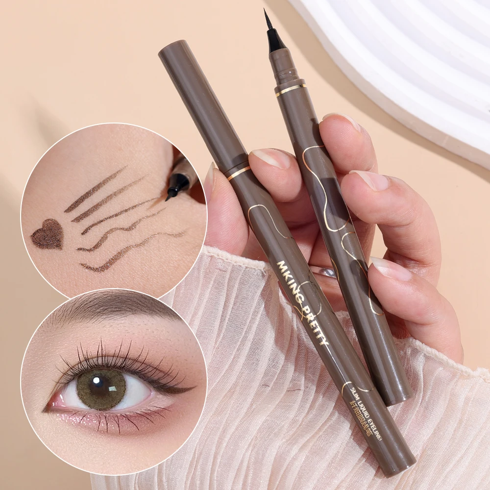 Ultra thin Black Liquid Eyeliner Pen Waterproof Long lasting Smooth Not Easy To Smudge Eye Liner Natural Big Makeup Cosmetic 5